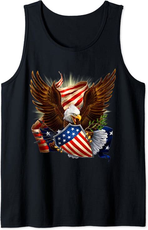 Usa Flag Bald Eagle With American Flag Tank Top Clothing