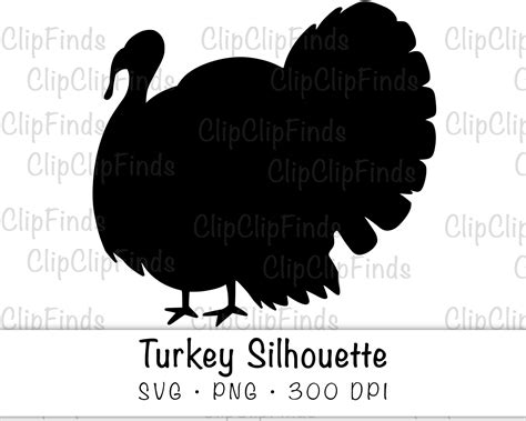 Turkey Silhouette Svg Vector File And Png Transparent Etsy