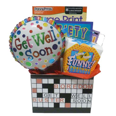Gifts from friends and loved ones can go a long way to making a hospital stay (and continued mens get well gift baskets. Boredom Buster Get Well Gift Basket