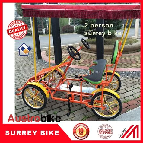 Two Person Surrey Bicycle With Additional Seat With Roof And Led For