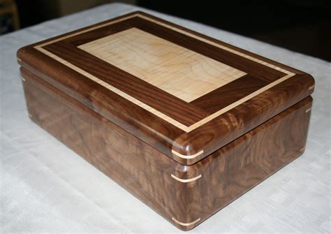Wood Jewelry Box American Walnut And Figured Maple Wooden Etsy Wood