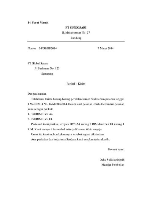Contoh Surat Pengaduan Barang Rusak  Contoh Surat
