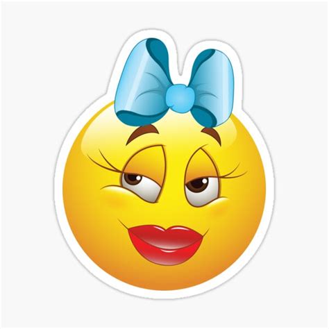 Cute Female Smiley Face Emoticon Sticker For Sale By Allovervintage