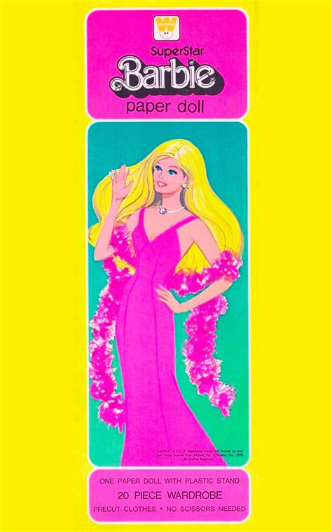Vintage Paper Doll Printable Pdf Superstar Barbie Paper Doll Etsy