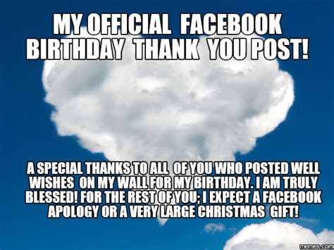 My Official Facebook Birthday Thank You Post A Special Thanks To All