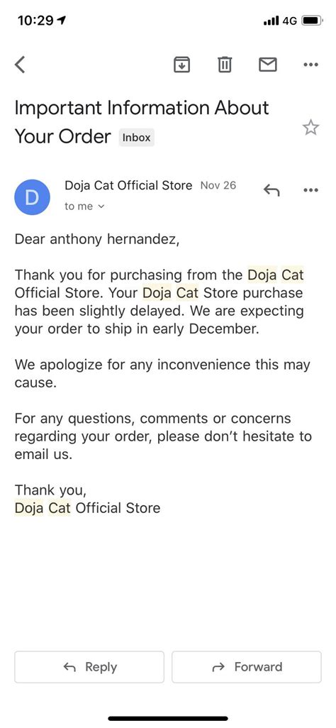 Doja Cat Signed Vinyl The Website Said It Would Ship In February