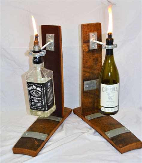 Items Similar To Table Top Wine Barrel Stave Tiki Torch With On Etsy