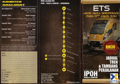 Train tickets from ipoh to kl go on sale anywhere from a few weeks, to a few months in advance (depending on when ktm release the seats and if there is a new timetable planned). Electric Train Services (ETS) Ipoh - KL Sentral - Seremban ...