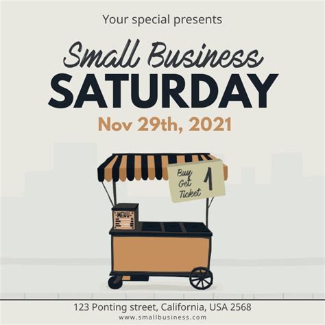 Illustrated Stall Small Business Saturday Ad Template Postermywall