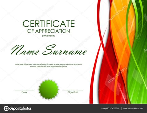 Certificate Of Appreciation Template — Stock Vector © Denchik 134527798