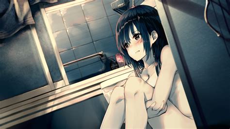 Wallpaper Anime Girls Crying Bathroom Nude 2560x1440 Pieit