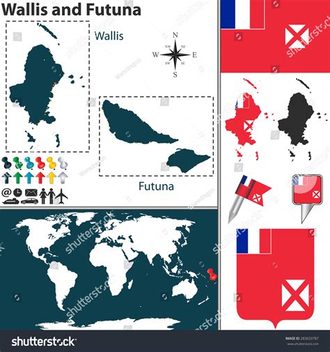 Vector Map Wallis Futuna Coat Arms Stock Vector 283633787 Shutterstock