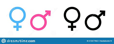 Gender Symbol Pink Blue And Black Icon Stock Vector Illustration Of Pink Symbol 212617962