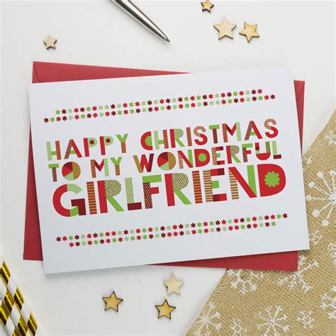 Wonderful Girlfriend Christmas Card Christmas Card Aisforalphabet