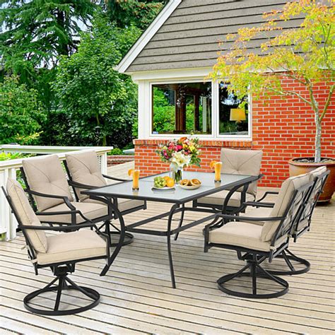 Buy Gymax 7pcs Cushioned Outdoor Dining Set Patio Furniture Set W