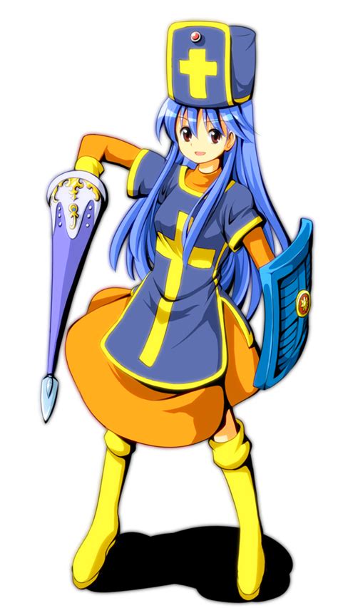 Safebooru 1girl Blue Hair Dragon Quest Dragon Quest Iii Hat Long Hair