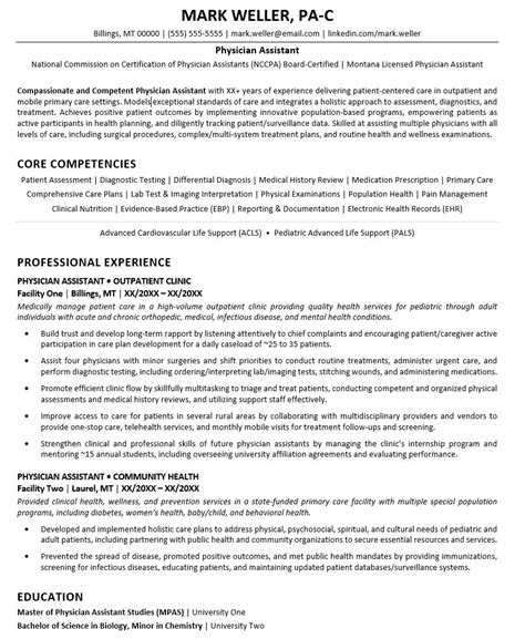 Physician Assistant Resume