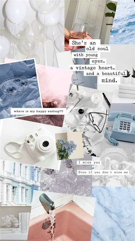 Blue Pink Aesthetic Dirty Pink Light Blue Quotes Vintage White Hd