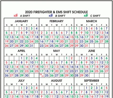 Printable Firefighter Shift Calendar 2021 Printable Word Searches