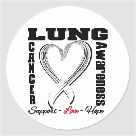 Support cancer awareness with cancer ribbons in all acknowledged cancer colors. Lung Cancer Awareness Brushed Heart Ribbon Sticker | Zazzle