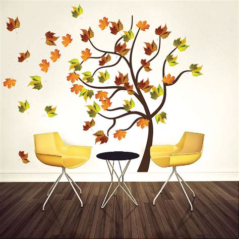 Autumn Tree Wall Decal Mural Fall Tree Decals Primedecals
