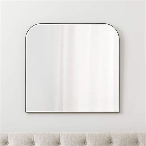 Edge Black Rounded Rectangle Mirror Reviews Crate And Barrel Minimalist Wall Mirrors