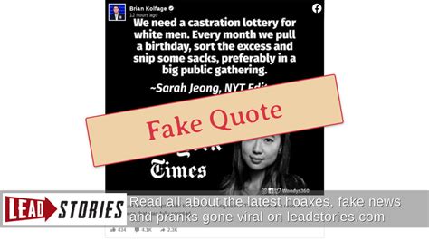 Fact Check Journalist Sarah Jeong Did Not Say We Need A Castration