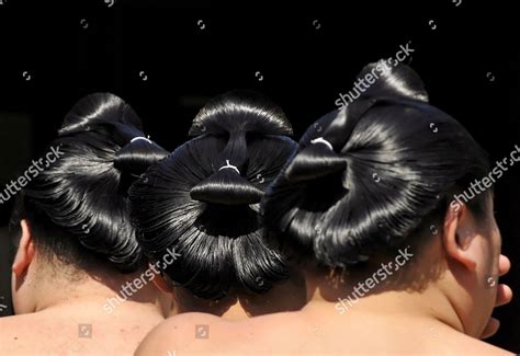 Sumo Wrestlers Chonmage Traditional Japanese Haircut Editorial Stock