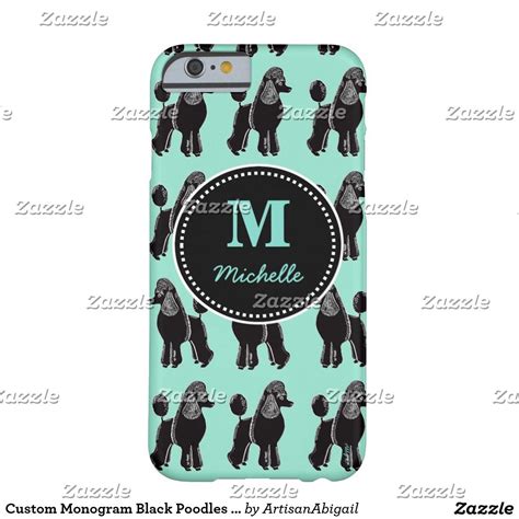 Custom Monogram Black Poodles Mint Iphone Case Zazzle Mint Iphone