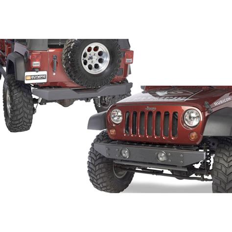 Olympic 4x4 Products Front And Rear Rock Bumper Combo Without Hitch For