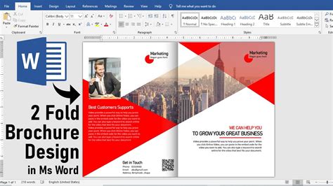 2 Fold Professional Brochure Design In Microsoft Word Brochure Design