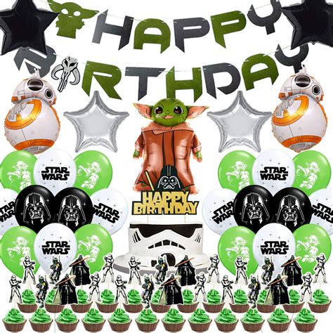 Buy Star Wars Party Supplies Star Wars Baby Yoda Theme Birthday Party