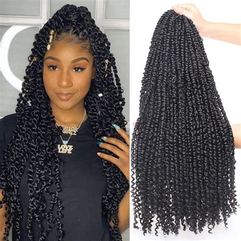 Leeven 22 Inch 6 Packs Pre Twist Passion Twist Crochet Hair Braids 15