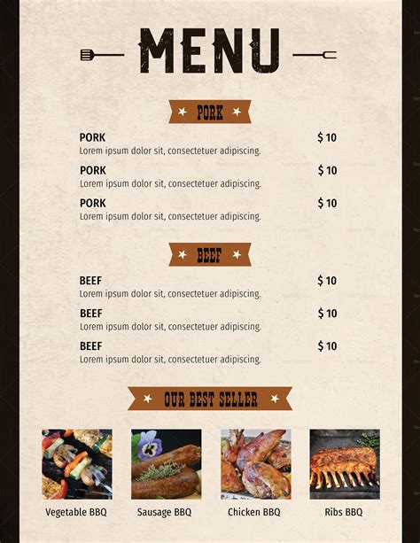 Free Printable Bbq Menu Template Printable Templates