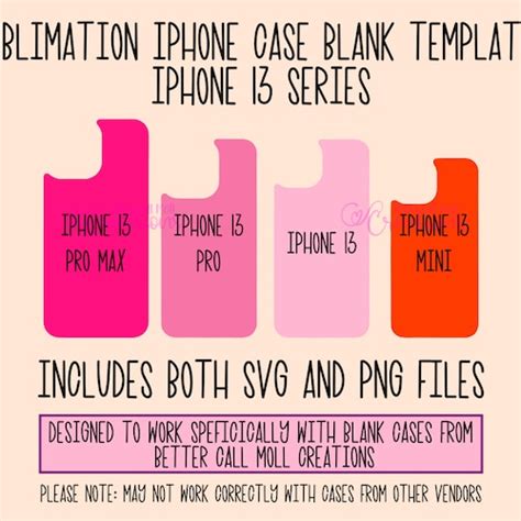 Templates For Sublimation Blank Iphone 13 Series Cases Etsy