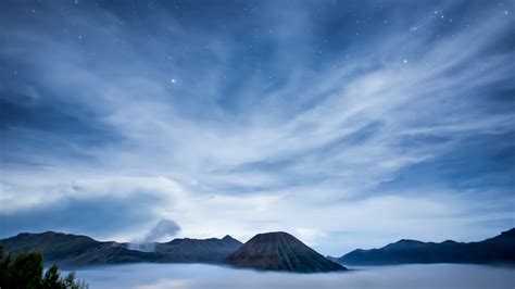 1920x1080 Indonesia Night Clouds Island Sky Sea Java Volcano
