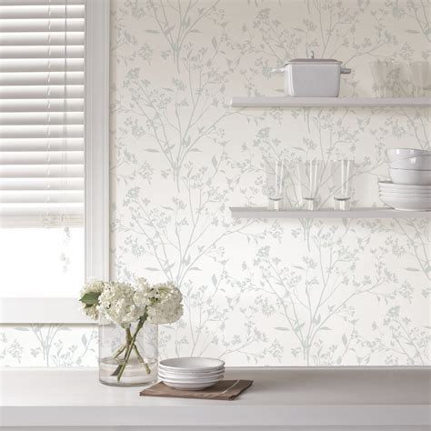 2927 80708 Southport Light Grey Delicate Branches Wallpaper By A