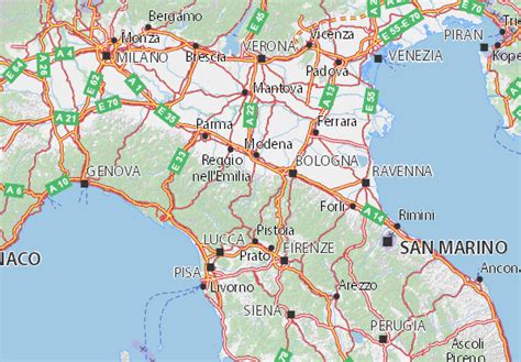 Seit seiner gründung 1989 spezialisierte sich planet observer auf die bearbeitung von satellitenbildern. Karte, Stadtplan Emilia-Romagna - ViaMichelin