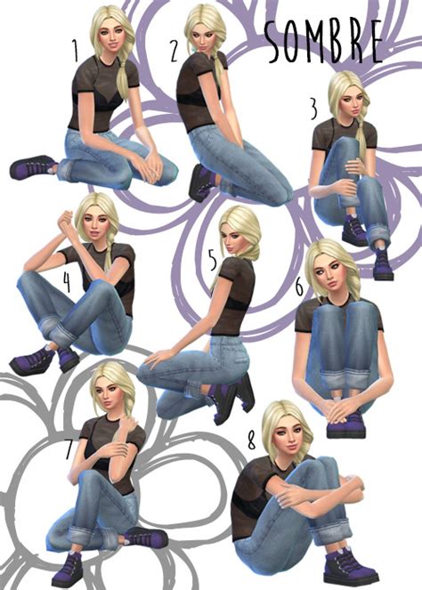 Sakuraleon ♥ Sombre ♥ 8 Poses For The Sims 4 Gallery Second Sims 4