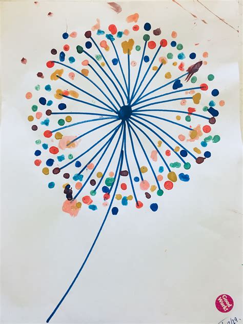 Dandelion Painting By 3 Year Old In 2021 Hand Crafts For Kids