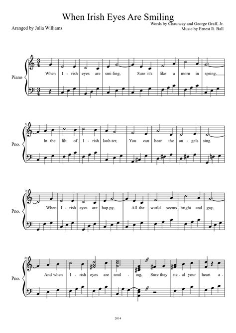 When Irish Eyes Are Smiling Sheet Music Download Free In Pdf Or Midi