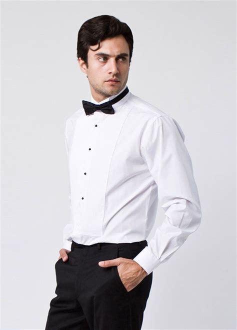 Marquis Wing Tip Collar Tuxedo Dress Shirt With Bow Tie The Dapper