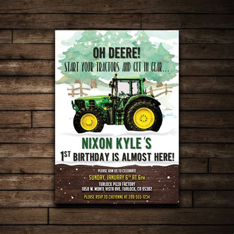 Free Printable John Deere Birthday Cards Printable Te