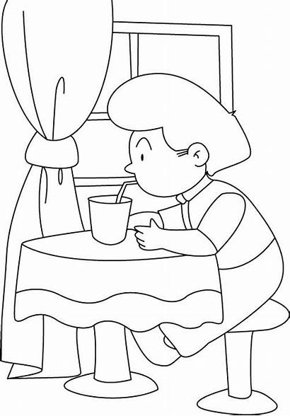 Coloring Water Pages Drinking Drink Drinks Soft