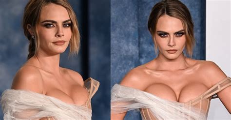 Cara Delevingne Impresses In Busty Sheer Gown At Vanity Fair Oscars Party