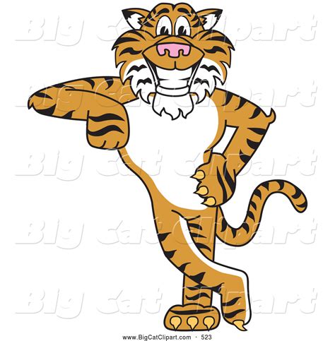 Big Cat Cartoon Vector Clipart Of A Friendly Tiger Character School