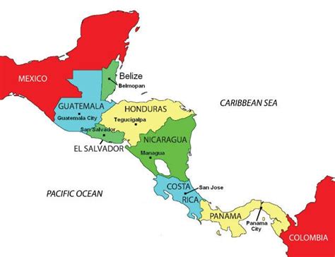 Mapa De Centroamerica Y El Caribe Para Colorear