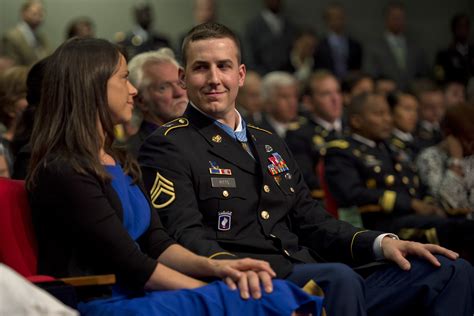 Medal Of Honor Recipient Former Army Staff Sgt Ryan Pitts And His Wife