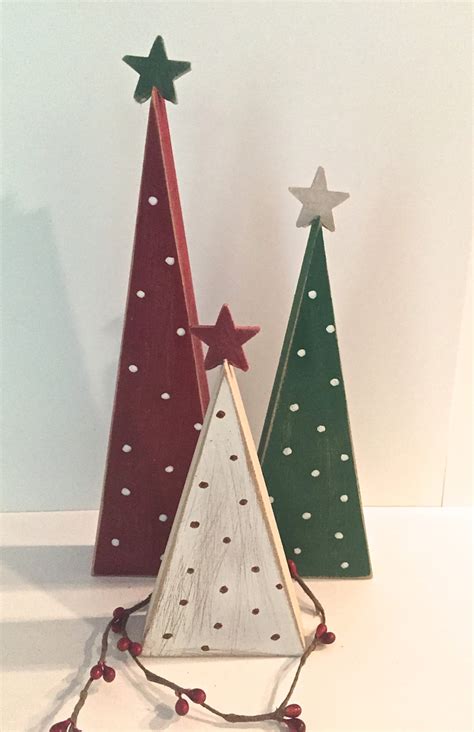 Wooden Trees Christmas Trees Set Of 3 Trees Wood Christmas Etsy