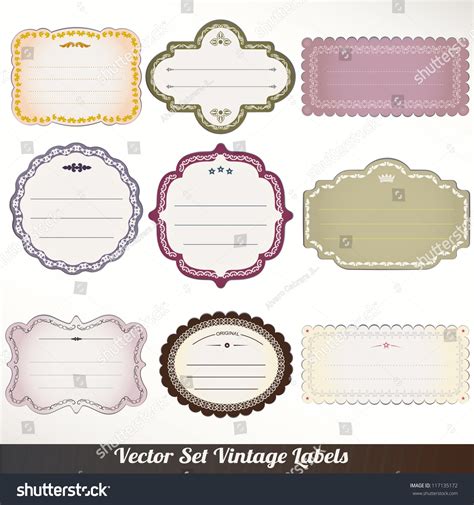 Vector Frame Labels Set Ornamental Vintage Royalty Free Stock Vector
